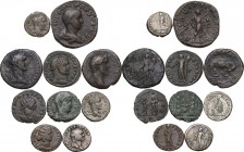 The Roman Empire. Multiple lot of ten (10) unclassified coins. AR/AE. About VF:VF.