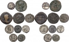 The Roman Empire. Multiple lot of ten (10) unclassified coins. AR/AE. About VF:Good VF.