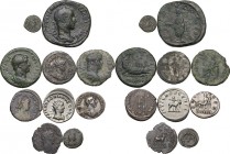 The Roman Empire. Multiple lot of ten (10) unclassified coins. AR/AE. Good F:VF.