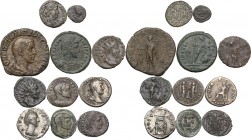 The Roman Empire. Multiple lot of eleven (11) unclassified coins. AR/AE. Good F:Good VF.