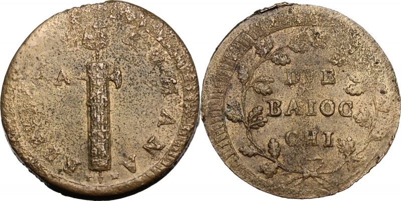 Ancona. Repubblica Romana (1798-1799). 2 Baiocchi. CNI 3; Bruni 5; M. 25; Berm. ...