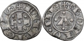 Bologna. Repubblica, a nome di Enrico VI Imperatore (1191-1337). Bolognino grosso. CNI 9/49; MIR (Emilia) 1. AG. 1.39 g. 18.00 mm. BB.