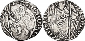 Bologna. Anonime dei Bentivoglio (1446-1506). Grosso. CNI 54/59; MIR (Emilia) 25. AG. 1.14 g. 18.00 mm. RRR. Molto raro. Tosato. BB.
