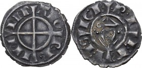 Brindisi. Federico II di Svevia (1194-1250). Denaro, 1239. Sp. 121; Travaini 1993, 31; D'Andrea 155. MI. 0.75 g. 17.00 mm. NC. Bel BB.