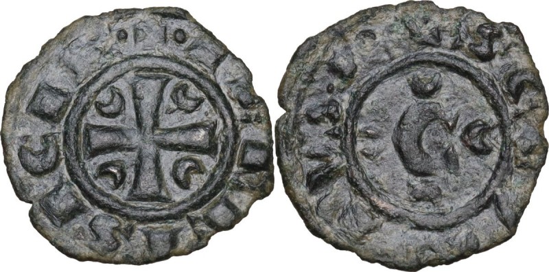 Brindisi. Corrado II di Svevia (Corradino) (1254-1258). Denaro. Sp. 178; Travain...