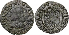Casteldurante. Guidobaldo I di Montefeltro (1482-1508). Quattrino. CNI tav. XVI, 2; Cav. 17. AE. 1.01 g. 20.00 mm. Bel BB.