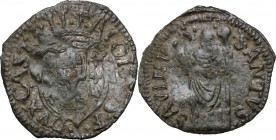 Castro. Pier Luigi Farnese (1545-1547). Quattrino. CNI tav. XVII, 23.. MI. 0.59 g. 19.00 mm. BB.