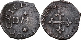 Desana. Agostino Tizzone (1559-1582). Quattrino 1581. CNI 7/8; MIR (Piem. Sard. Lig. Cors.) 482. MI. 0.72 g. 15.00 mm. R. BB+.