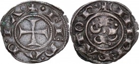 Ferrara. Repubblica a nome di Federico I Imperatore (1200?-1344). Denaro. CNI 4 var; MIR (Emilia) 215. MI. 0.52 g. 14.50 mm. qSPL.