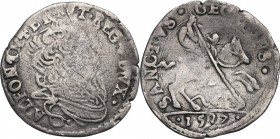 Ferrara. Alfonso II d'Este (1559-1597). Giorgino o grosso 1597. CNI 58; MIR (Emilia) 318/4. AG. 2.38 g. 24.00 mm. NC. MB+/qBB.