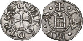 Genova. Repubblica (1139-1339). Denaro. CNI 1/69; MIR (Piem. Sard. Lig. Cors.) 16. MI. 0.71 g. 15.00 mm. SPL.