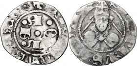L'Aquila. Ladislao di Durazzo (1386-1414). Bolognino. CNI 19/32; D'Andrea-Andreani p. 195; MIR (Italia merid.) 53. AG. 0.55 g. 15.00 mm. qBB.