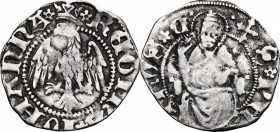 L'Aquila. Giovanna II d'Angiò Durazzo (1414-1435). Cella. CNI 69; D'Andrea-Andreani p. 203, 39; MIR (Italia merid.) 59. AG. 0.92 g. 18.50 mm. NC. BB/q...