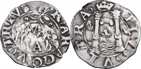 L'Aquila. Carlo V d'Asburgo (1516-1556). Cinquina. CNI 134/137; MIR (Italia merid.) 123; D'Andrea-Andreani p. 272/4. AG. 0.63 g. 16.00 mm. RR. BB+.
