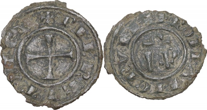 Messina. Federico II di Svevia (1197-1250). Mezzo denaro c. 1245. Sp. 138; Trava...