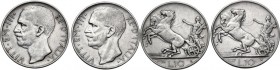 Vittorio Emanuele III (1900-1943). Lotto di due (2) monete da 10 lire: 1927 ** e 1928 *. Pag. 692,693; Mont. 90,91. AG. 27.00 mm.