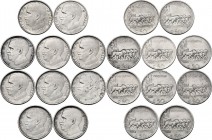 Vittorio Emanuele III (1900-1943). Lotto di dieci (10) monete da 50 centesimi : 1919, 1920, 1921, 1924, 1925. Tutti gli esemplari sono presenti sia co...