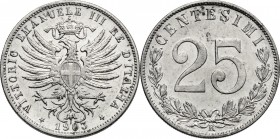 Vittorio Emanuele III (1900-1943). 25 centesimi 1903. Pag. 828; Mont. 274. NI. 21.00 mm. R. SPL+.