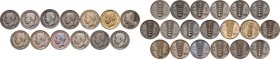 Vittorio Emanuele III (1900-1943). Serie completa di diciannove (19) monete da 5 centesimi: 1919-1937. Pag. 898/916; Mont. 368/386. CU. 19.50 mm.