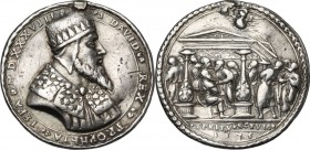 Medaglia 1535/1538. Boemia-Moravia. D/ DAVID REX PROPHETA ISPA MDXXXVIII. Busto del re Davide a destra. R/ L'effusione dello Spirito Santo; in esergo,...