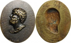 Placchetta unifacie, XVIII sec. AE. 59 x 48 mm. XXXV inciso e numero d'inventario 54 ripetuto due volte sul retro. SPL.