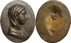 Iulia Paula, prima moglie di Elagabalo (218-222) (?). Placchetta unifacie, XVIII-XIX sec. AE. 54 x 44 mm. SPL.