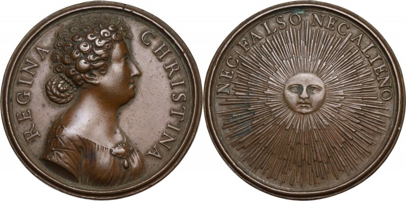 Cristina di Svezia (1632-1654). Medaglia. D/ REGINA CHRISTINA. Busto a destra co...