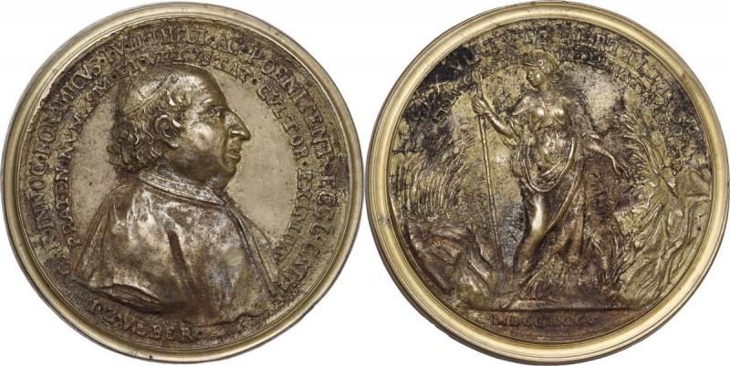 Innocenzo Buonamici (1691-1775), numismatico. Medaglia 1775 per la morte. D/ CAN...