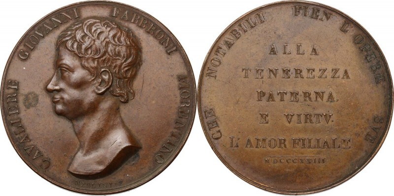 Giovanni Fabbroni (1752-1822), naturalista. Medaglia 1823. D/ CAVALIERE GIOVANNI...