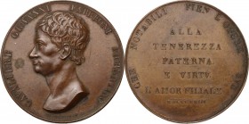 Giovanni Fabbroni (1752-1822), naturalista. Medaglia 1823. D/ CAVALIERE GIOVANNI FABBRONI FIORENTINO. Busto a sinistra. R/ CNE NOTABILI FIEN L'OPERE S...