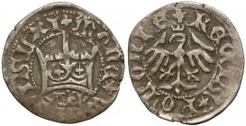 Władysław II Jagiełło, Półgrosz Kraków - typ 4 - litery AS - łukowata Typ IV półgroszy Jagiełły, datowany na lata 1399-1402, z literami AS przypisywan...
