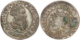 Zygmunt II August, Czworak Wilno 1568 - LI/LITV Odmiana z tarczami bez wcięcia (niestylizowanymi), z legendami zakończonymi LI/LITV. 
Reference: Ivan...
