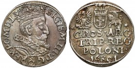 Zygmunt III Waza, Trojak Kraków 1601 - w prawo Nowy typ popiersia wprowadzony w tym roku, z mniejszą głową w prawo. 
Reference: Iger K.01.2.b (R1)
G...