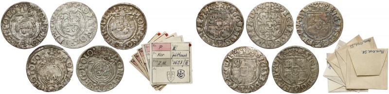 Zygmunt III Waza, Półtorak 1623-27 - zestaw (5szt) - ex. KAŁKOWSKI Zestaw pięciu...