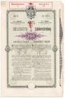 Lwów, 4.5% Pożyczka z roku 1900 po konwersji na 4% - 200 kr Papier o nakładzie 2000 sztuk.&nbsp; Egzemplarz po konwersji oproconetowania z 4.5% na 4%....