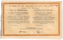 Bank Przemysł. dla Król. Galicyi i Lodomeryi, 10x 400 kr 1919 Reference: IBAP #1103, Koziorowski 112-4, Niegrzybowski I-E-42 

POLAND BONDS SHARES H...
