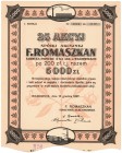 F. ROMASZKAN Fabryka Papieru w Wadowicach, Em.1, 25x 200 zł 1927 Reference: IBAP - nienotowana, Koziorowski 419-3, Niegrzybowski XVI-A-8 

POLAND BO...
