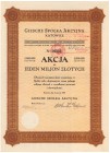 GIESCHE Sp. Akc. Katowice, 1 miljon zł 1929 Reference: IBAP - nienotowana, Koziorowski 673-1, Niegrzybowski V-C-1 

POLAND BONDS SHARES HWP