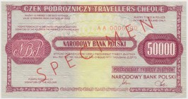 Czek podróżniczy NBP na 50.000 zł - SPECIMEN 
Grade: UNC/AU 

POLAND BONDS SHARES HWP