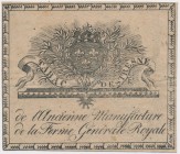 Tabac Destresne (1835) - de l'ancienne manufacture de la Ferme Générale Royale Prawdopodobnie etykieta od jakiegoś opakowania z tabaką lub tytoniem z ...