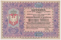 Loterya na cele opieki nad grobami poległych w Polsce, Lublin, 4 kr 1917 Duży los loteryjny, notowany również w kolekcji Lucow.
 Efektowna pozycja o ...