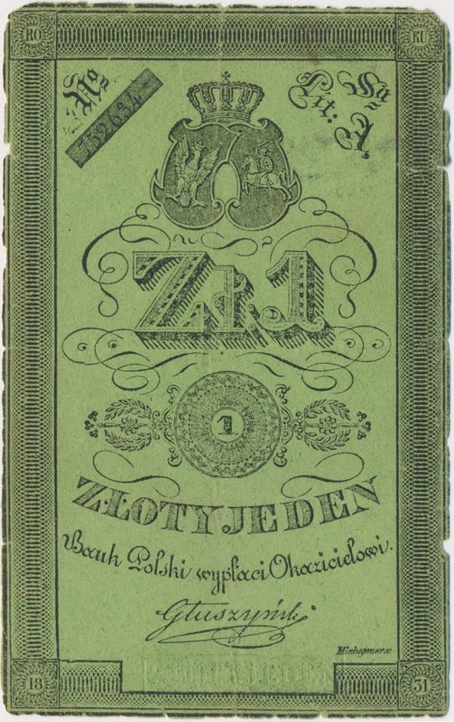 Powstanie listopadowe, 1 złoty 1831 - Głuszyński Bez ubytków, naturalna i bez ko...