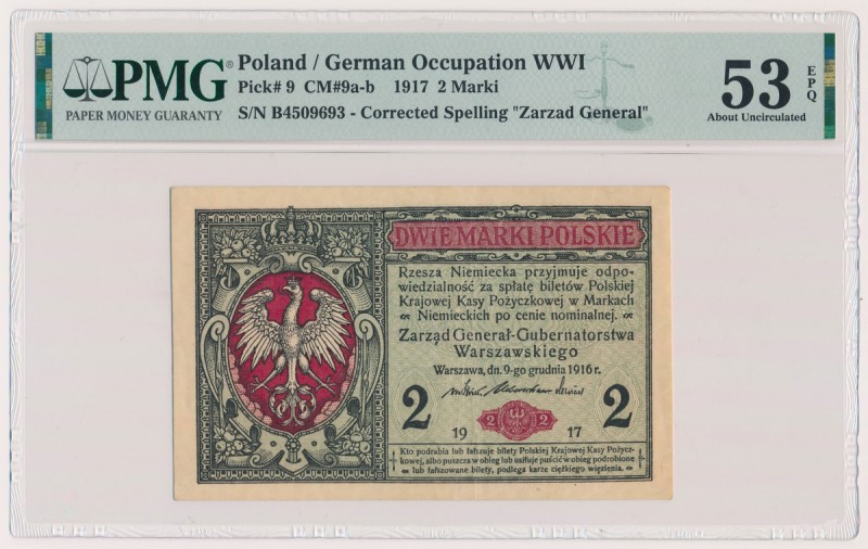 2 mkp 1916 Generał - B Reference: Miłczak 9b
Grade: PMG 53 EPQ 

POLAND POLEN...