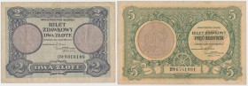 2 i 5 złotych 1925 Konstytucja - zestaw (2szt) Naturalne, dość atrakcyjne stany obiegowe, bez konserwacji. Rzadka emisja.&nbsp; Reference: Miłczak 60-...