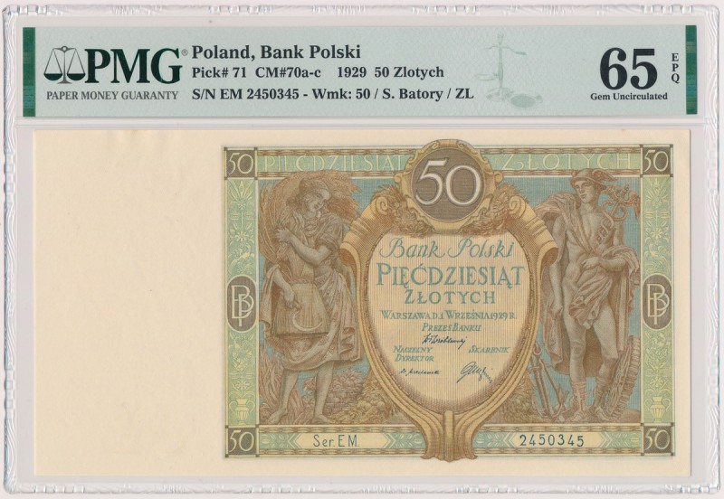 50 złotych 1929 - Ser.EM Reference: Miłczak 70c
Grade: PMG 65 EPQ 

POLAND PO...