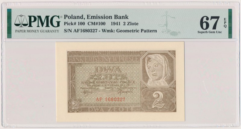 2 złote 1941 - AF Reference: Miłczak 100
Grade: PMG 67 EPQ MAX 

POLAND POLEN...