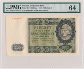 500 złotych 1940 - B Reference: Miłczak 98a
Grade: PMG 64 

POLAND POLEN