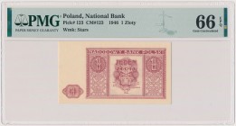 1 złoty 1946 Reference: Miłczak 123
Grade: PMG 66 EPQ 

POLAND POLEN