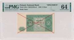 2 złote 1946 - SPECIMEN Reference: Miłczak 124Wa
Grade: PMG 64 

POLAND POLEN