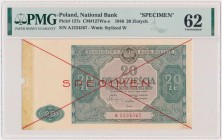 20 złotych 1946 - SPECIMEN - A Reference: Miłczak 127Wa
Grade: PMG 62 

POLAND POLEN